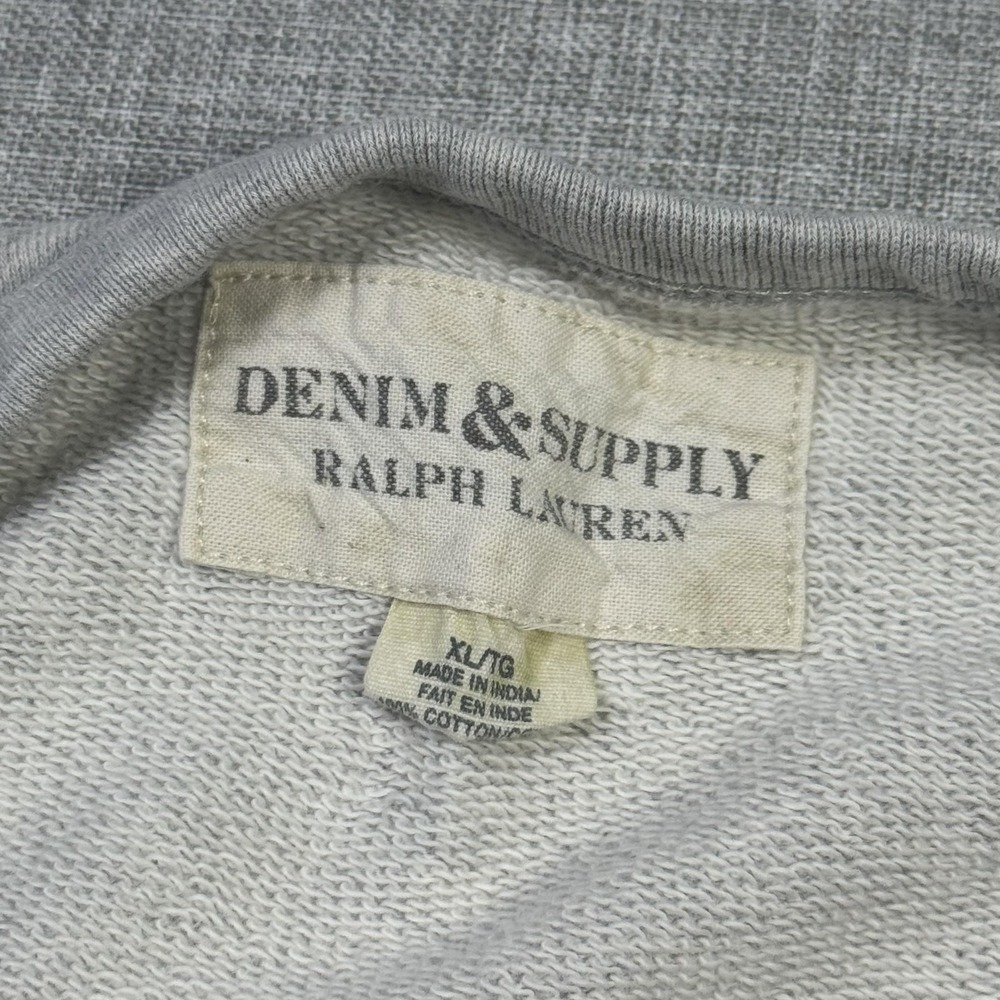 Denim & Supply Ralph Lauren Indian Head Chief Crew Neck Sweatshirt Mens XL Gray - Picture 2 of 12